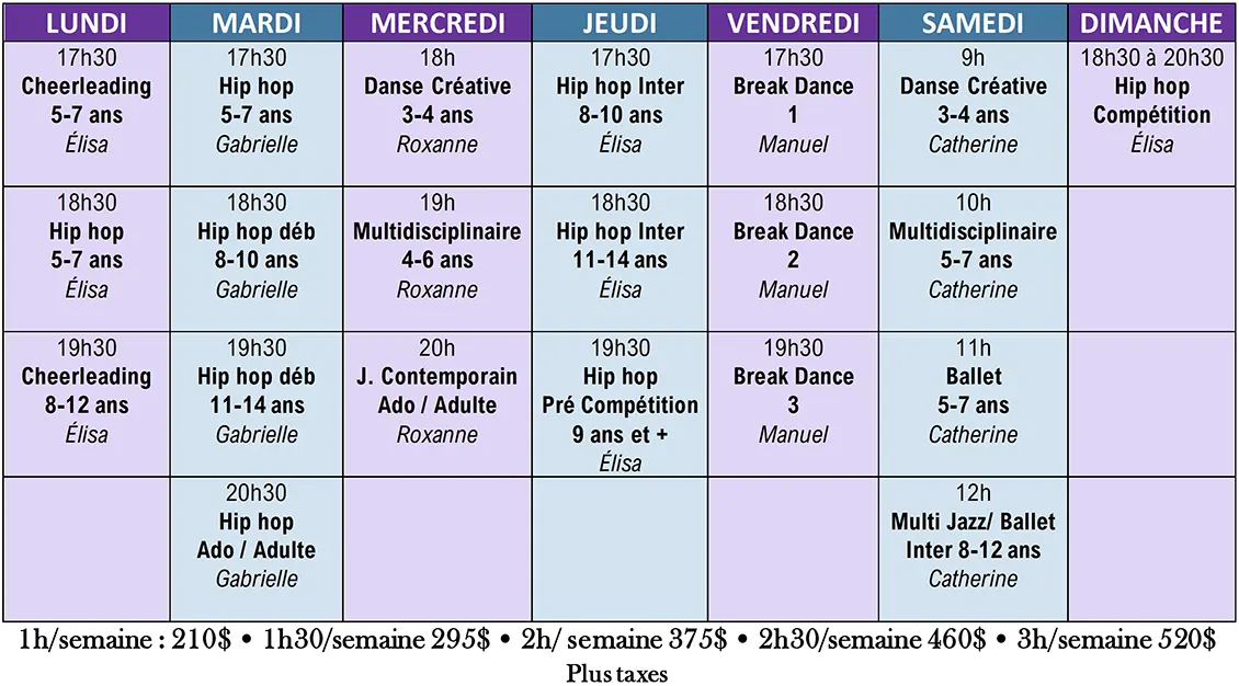 Cours de danse à Lavaltrie - automne 2021